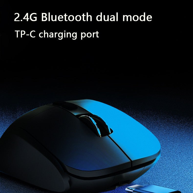 Ergonomic Vertical Wireless Mouse - Dual Mode (2.4G + Bluetooth), RGB Light, Rechargeable 500mAh Battery(Pink)