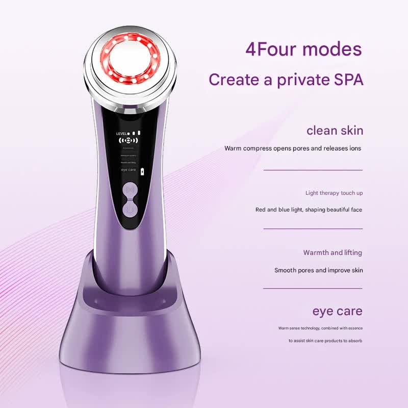 4-in-1 Facial Beauty Device - LED Light Therapy, Warm Lifting, Ion Cleansing & Eye Care(green)