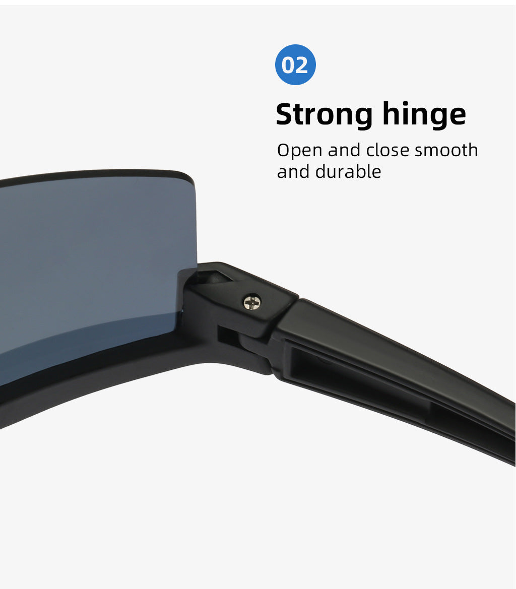 Blue Lenses With Black Temples Ultra-Light Polarized Sports Sunglasses - Wraparound Shield Design for Cycling & Outdoor Performance