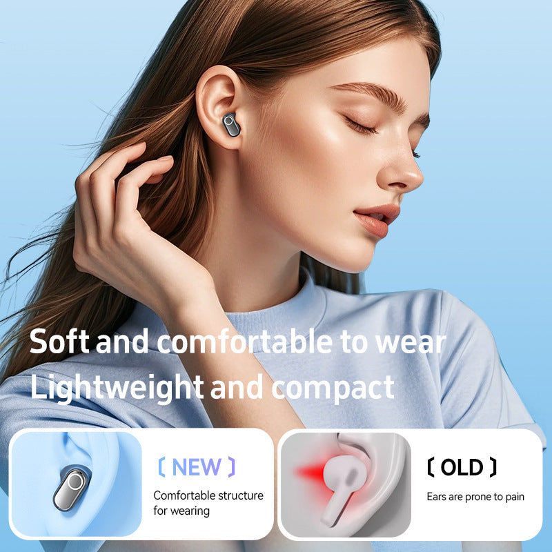 Purple Feather-Light TWS Earbuds - Bluetooth 5.4, Hi-Fi Sound, LED Display Case, 60H+ Playtime, Touch Control