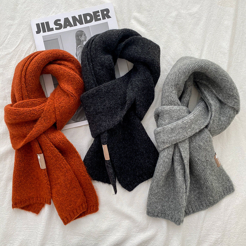 Pink Luxuriously Soft Wool Blend Knit Scarf - Cozy Warm Solid Colour Unisex Winter Essential