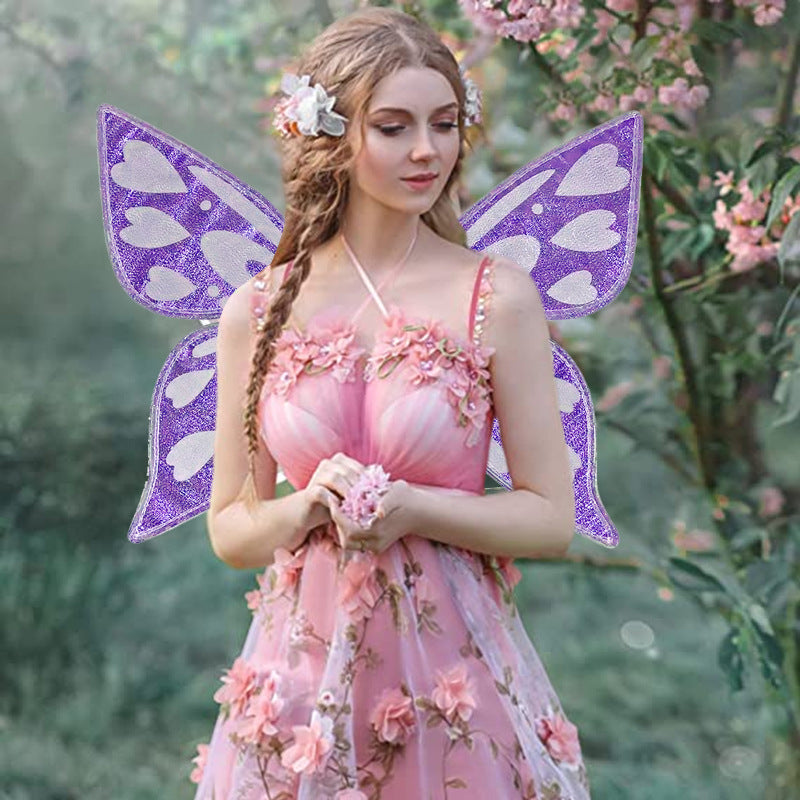 Pink Sparkling Fairy Wings - Lightweight Glitter Butterfly Costume Accessory for Kids & Adults