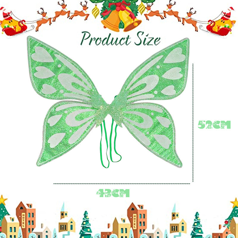 Blue Sparkling Fairy Wings - Lightweight Glitter Butterfly Costume Accessory for Kids & Adults