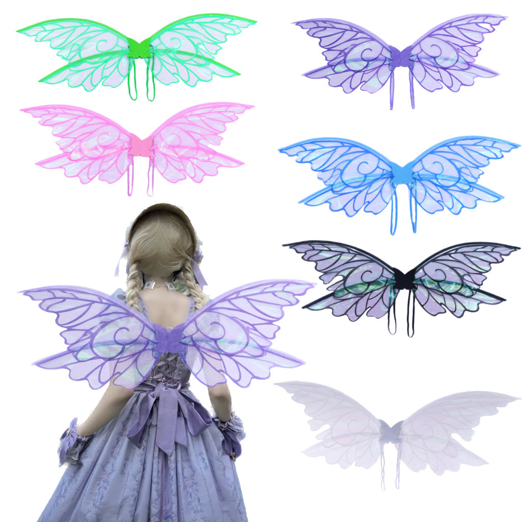 Green Enchanting Iridescent Fairy Wings - Sparkle Butterfly Elf Wings for Costume Parties, Cosplay & Dress-Up Fun