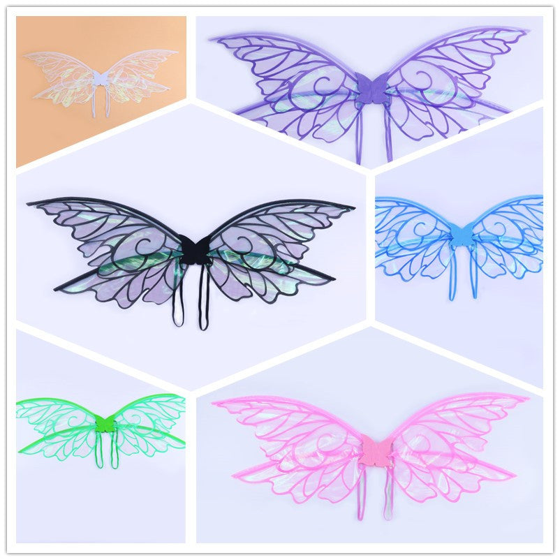 Green Enchanting Iridescent Fairy Wings - Sparkle Butterfly Elf Wings for Costume Parties, Cosplay & Dress-Up Fun