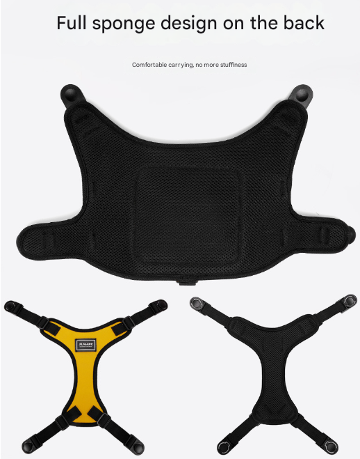 Size L Black and Yellow Ultimate Dog Harness Vest with Backpack - Padded, Reflective & Adjustable for Medium to Large Breeds