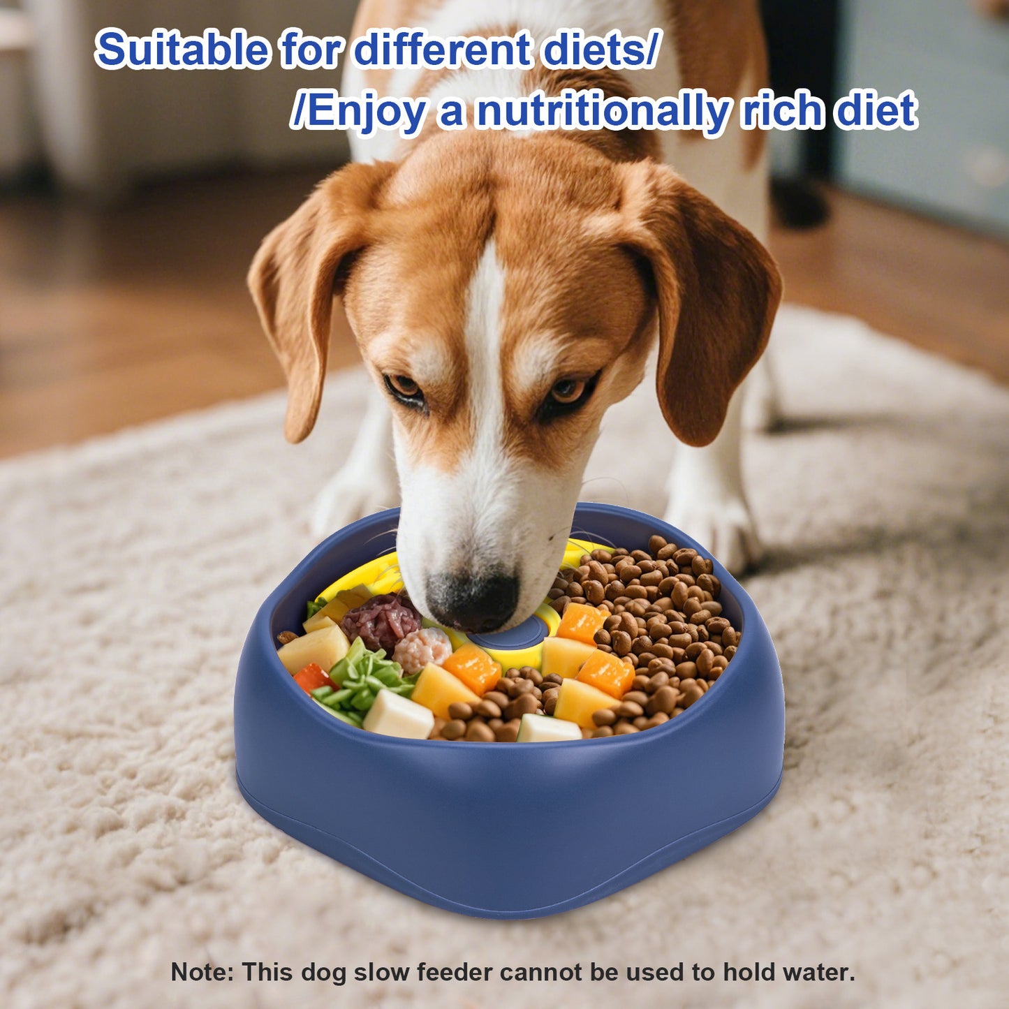Red,Yellow and Blue Interactive Dog Puzzle Feeder Bowl - Slow Eating & Mental Stimulation Toy for Small Medium Breeds