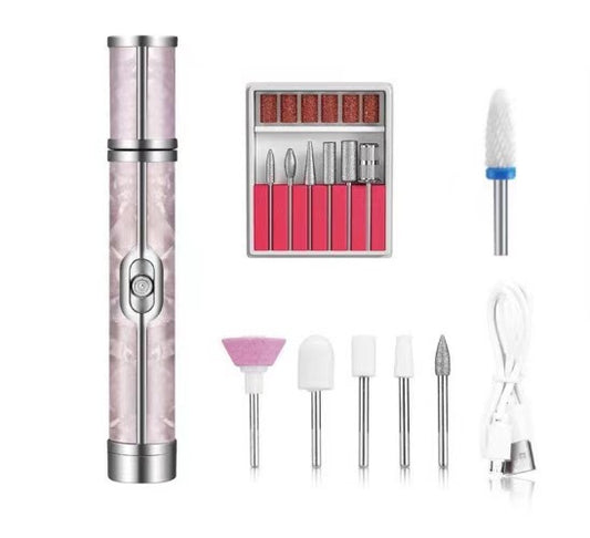 Pink Cordless Electric Nail Drill Pen - Professional Rechargeable Manicure & Pedicure Kit