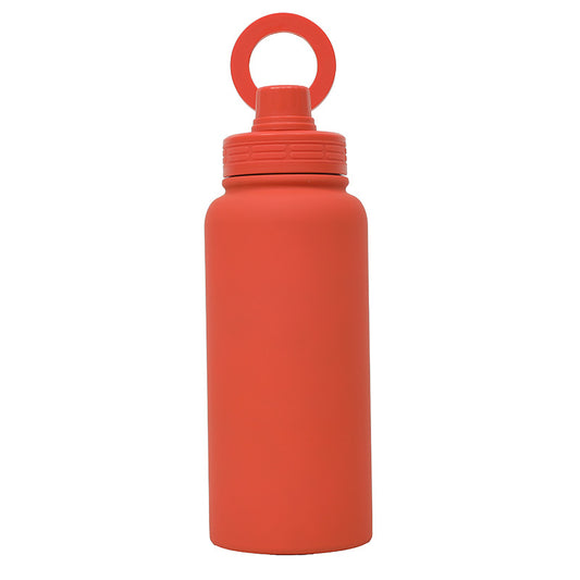 Orange Premium 35oz Stainless Steel Insulated Sports Bottle with Magnetic Phone Holder Lid