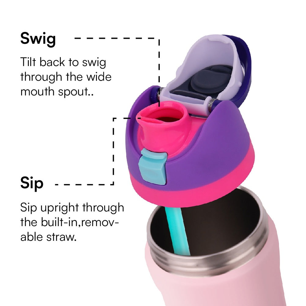 Light Blue 32oz 304 Stainless Steel Insulated Water Bottle - Dual-Drink Pop-Up Lid