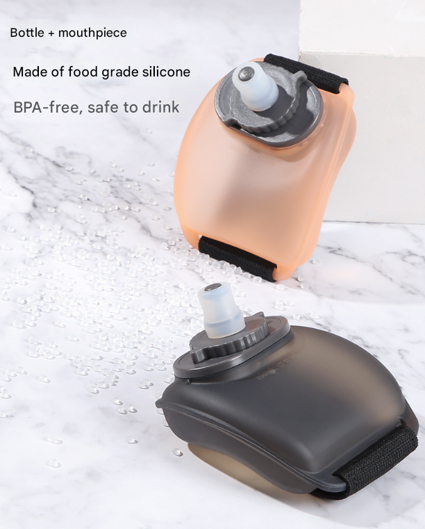 2-Pices Black Ergonomic Wearable Hydration Flask - Hands-Free Wrist Water Bottle for Running & Sports