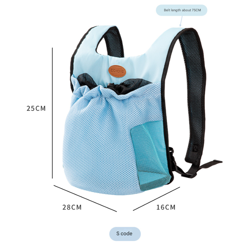 S Black Hands-Free Pet Carrier Backpack for Small Dogs & Cats - Breathable Chest Pack for Outdoor Travel & Hiking
