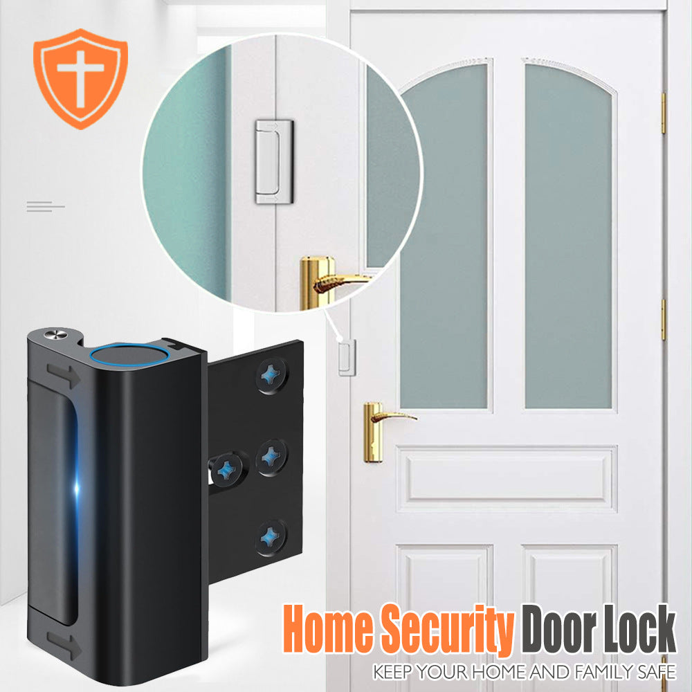 White Heavy-Duty Hotel Style Security Door Lock - Childproof Door Reinforcement Latch for Home Safety