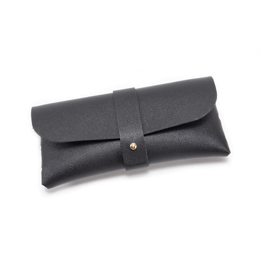 3-Piece Black Chic & Sleek PU Leather Soft Eyeglass Case - Protective Pouch for Sunglasses & Reading Glasses
