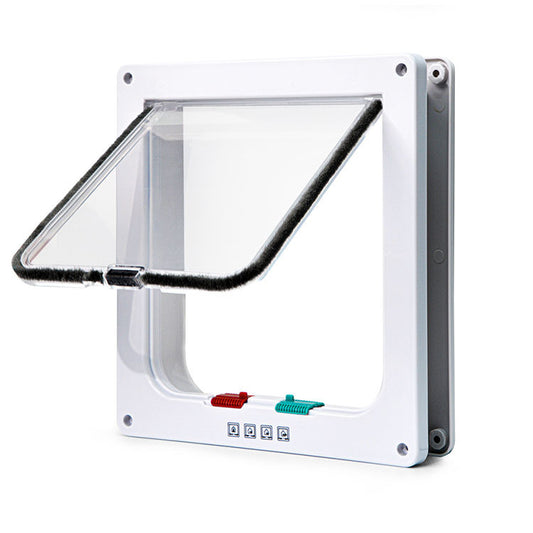 Secure 4-Way Locking Pet Door for Cats & Small Dogs - Easy Access Flap for Doors, Walls & Glass(Size M)