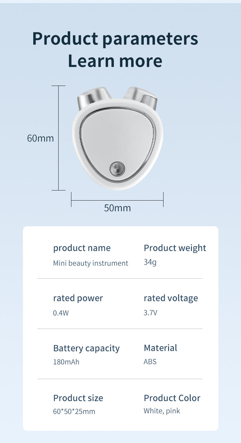 White EMS Microcurrent Facial Lifting Massager - Skin Tightening & Sculpting Beauty Tool