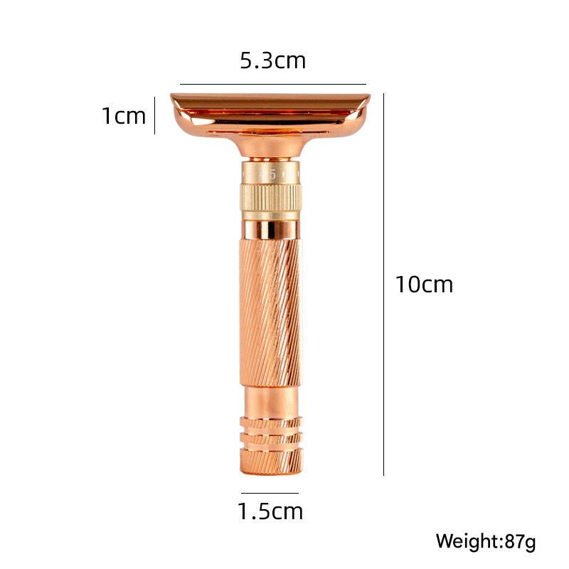 Black Premium Adjustable Double Edge Safety Razor Kit - 8-Setting Precision Shave with Stand & 5 Blades
