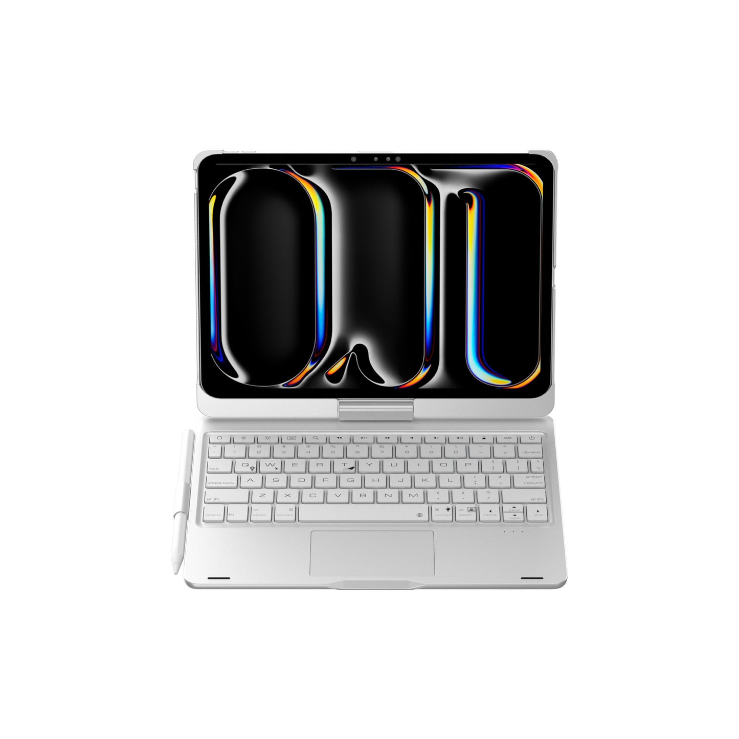 Silver Magic Keyboard Case for ipad Air6/Air7 11-inch, Bluetooth Keyboard with RGB Backlight & Precision Trackpad