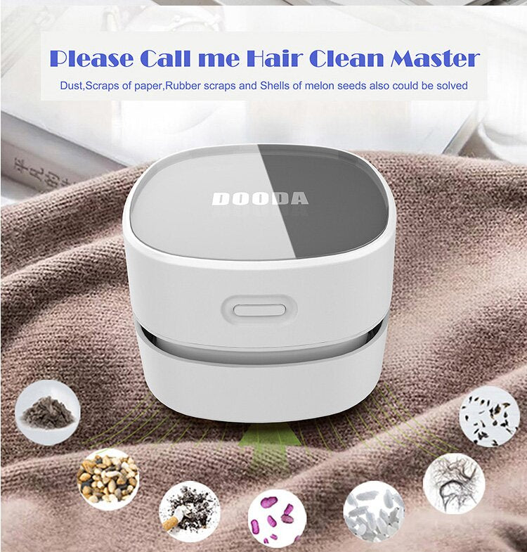 Yellow Rechargeable Cordless Mini Desktop Vacuum - Portable Handheld Cleaner for Desk, Keyboard, Crumb & Dust
