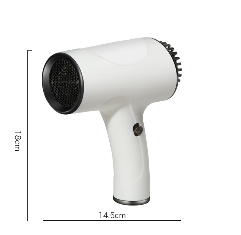 Green Ultra-Lightweight Ionic Cordless Hair Dryer, USB Rechargeable Portable Blow Dryer with Cool Air for Travel & Home