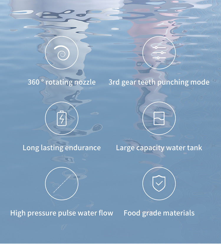 Pink Cordless Water Flosser & Oral Irrigator - Portable Teeth Cleaner with 3 Modes & 4 Jet Tips