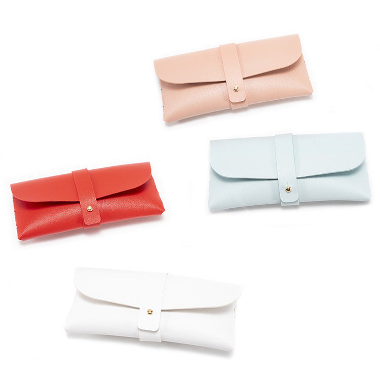 3-Pieces Green Chic & Sleek PU Leather Soft Eyeglass Case - Protective Pouch for Sunglasses & Reading Glasses