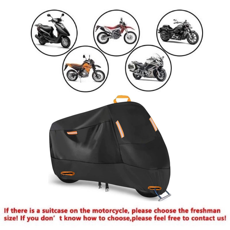 Heavy Duty 213D Waterproof Motorcycle Cover - All Season Outdoor Protection with Lock Holes & Windproof Buckles(Size: 3XL)
