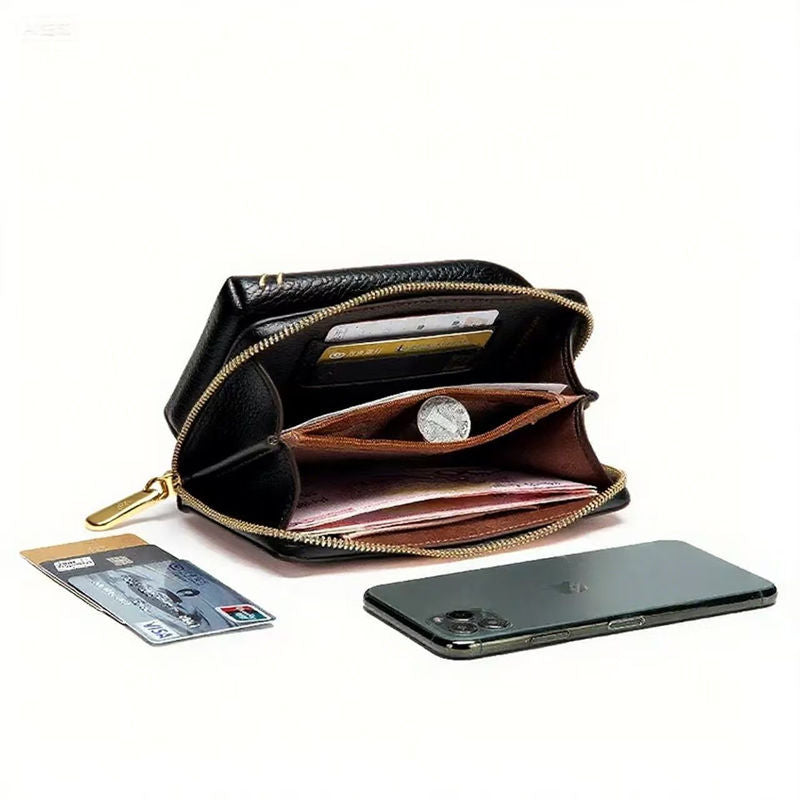 Grey Chic Embroidered Crossbody Phone Wallet - All-in-One Purse with Kiss-Lock Clasp