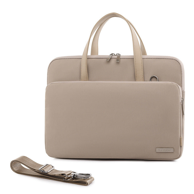 Green Chic Padded Laptop Bag for 15.6-Inch Notebooks - Versatile Shoulder Briefcase with Trolley Strap