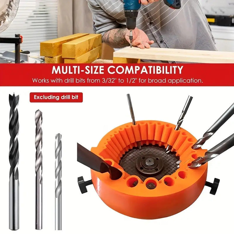 2 PCS Black Universal Drill Bit Sharpener Attachment - Revive Dull Bits with Your Angle Grinder