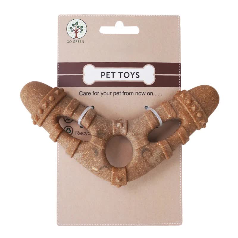 Dart-shaped Durable Dog Chew Toy for Dental Health - Tough, Non-Toxic Teething Bone for Small & Medium Dogs