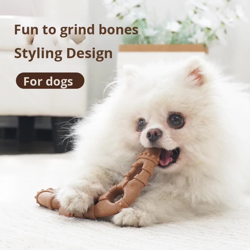 Dart-shaped Durable Dog Chew Toy for Dental Health - Tough, Non-Toxic Teething Bone for Small & Medium Dogs