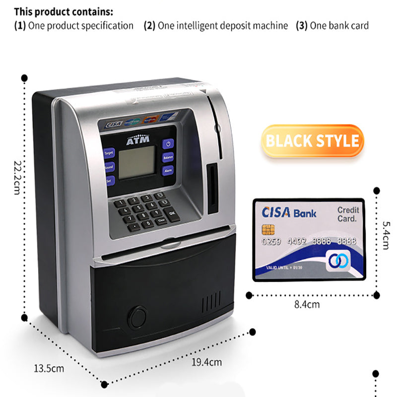 Pink Digital ATM Savings Bank for Kids - Electronic Piggy Bank with PIN & Card for Real Money