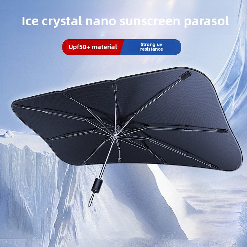 Large size Foldable Car Windshield Sun Shade Umbrella - Ultimate UV & Heat Blocker for Interior Protection