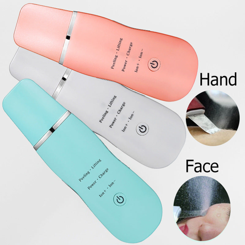 Ultrasonic Skin Scrubber - Deep Cleansing, Peeling, Lifting & Ion Infusion Facial Spatula(white)