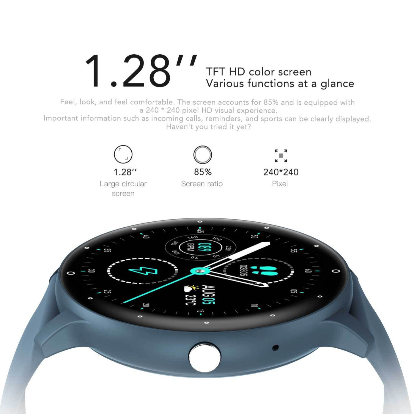 Feature-Rich Smartwatch: 1.28 HD Display  Bluetooth Calling Extensive Sports Tracking (pink)"