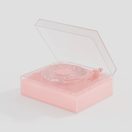 Retro Vinyl Bluetooth Speaker with Water Ripple Light Projection & 360 Surround Sound(pink)
