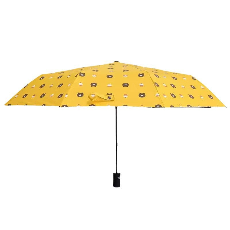 Auto Open/Close 8-Rib Sun & Rain Umbrella - 98cm UV Protection Canopy(sky blue)