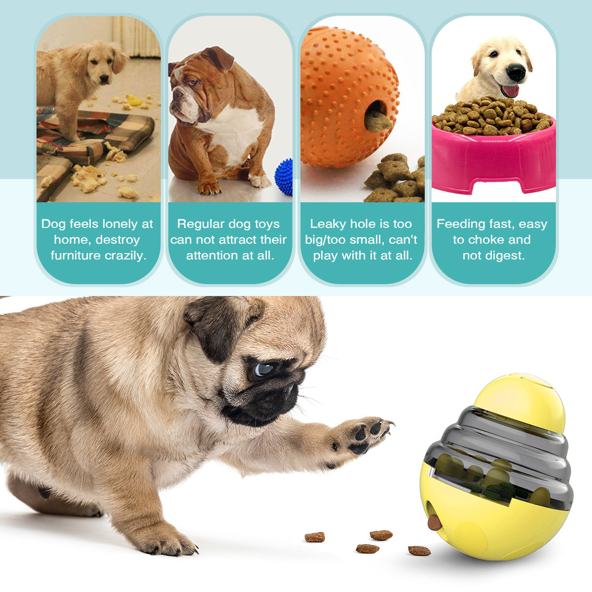 Interactive Dog Puzzle Feeder with Adjustable Food Dispensing Holes(Pink)