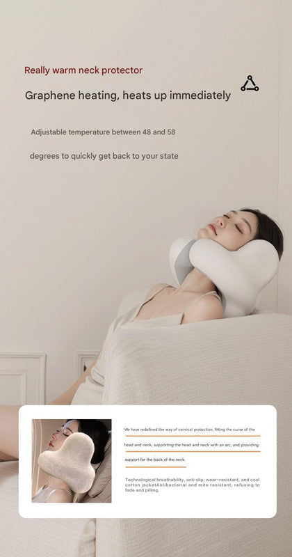 Smart Neck Pillow with Dual Noise Reduction, HIFI Bluetooth Music & Graphene Heating - Sleep Elf" Travel Pillow(Sky blue)"