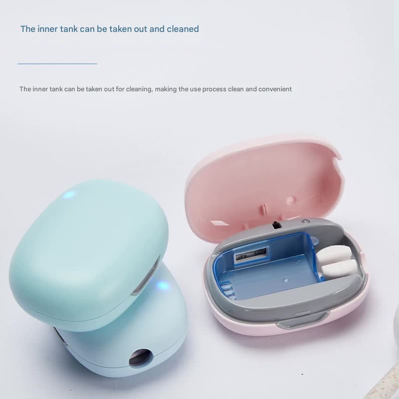 Portable UVC Toothbrush Sterilizer Case - 5-Minute Automatic Sanitizer, USB-C Rechargeable(green)