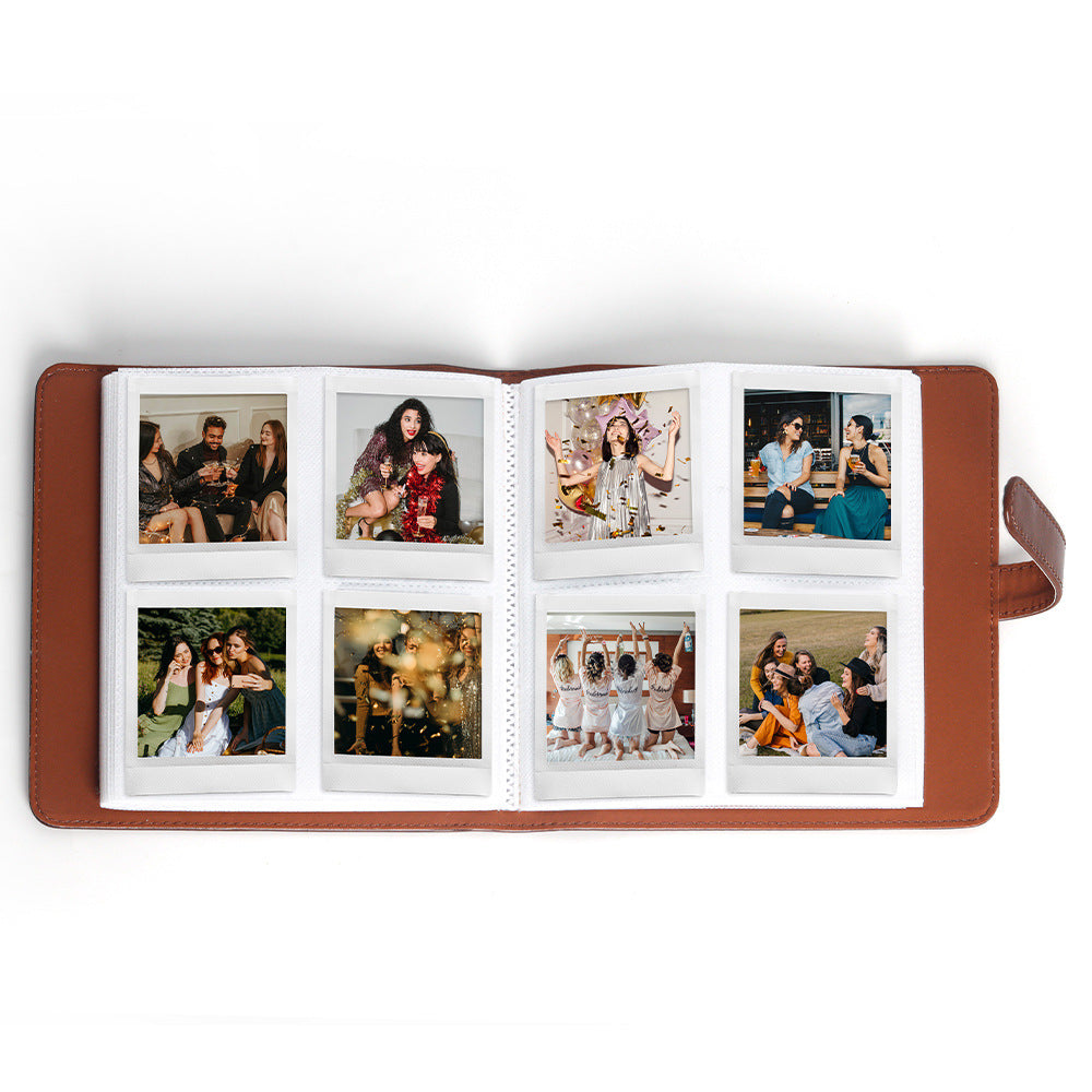 PU Leather Instant Photo Album - Holds 288 Photos, Compatible with Instax Square & Mini Films(black)