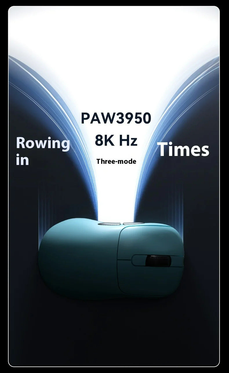 Tri-Mode Wireless Gaming Mouse with 8000Hz Polling Rate, PAW3950 Sensor & Magnetic Charging Dock(Blue)