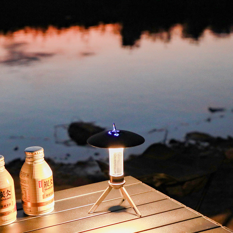 Portable Outdoor Camping Lantern with Tripod Stand, Soft Light Diffuser & USB-C Charging(green)