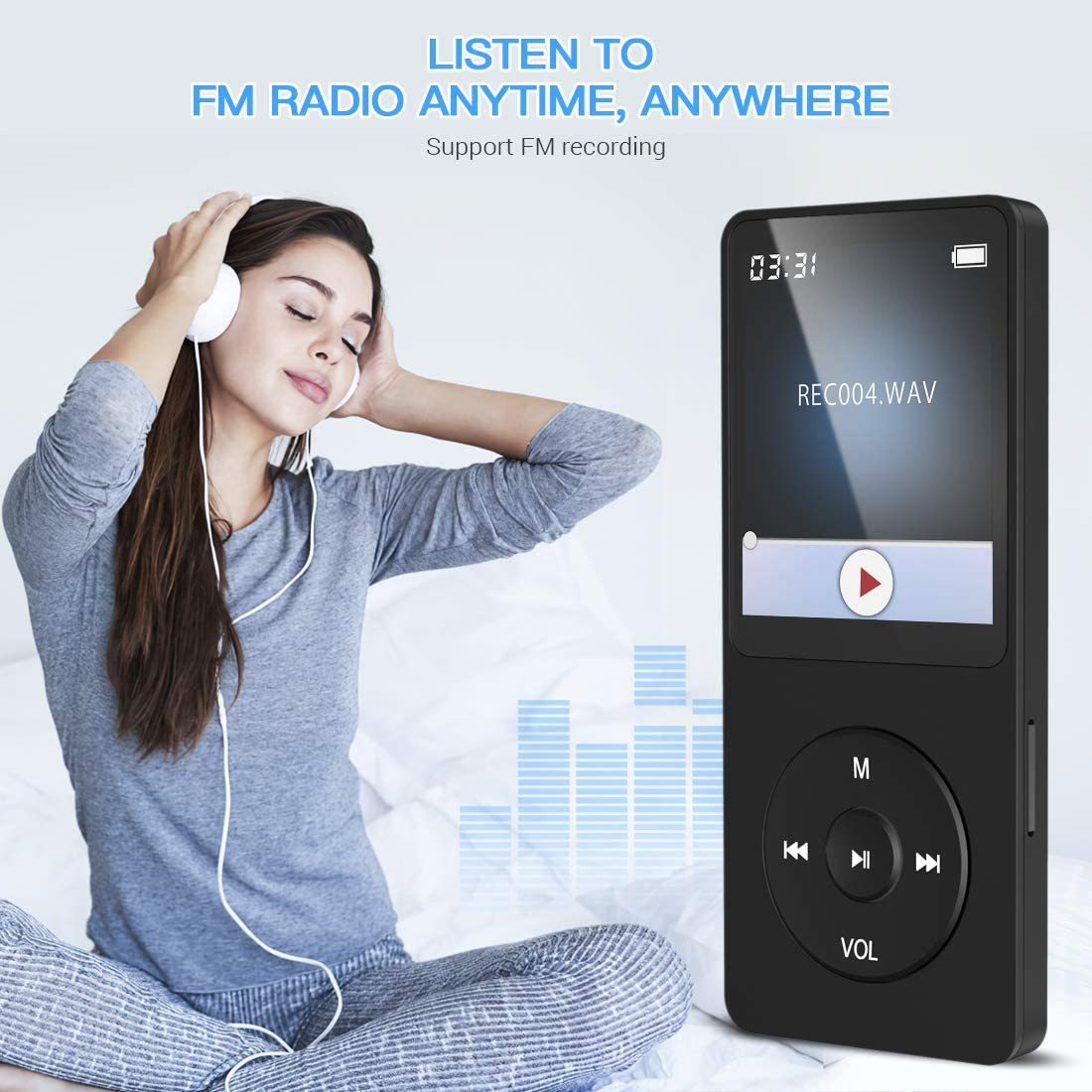 Portable Digital Music Player - Bluetooth 5.4, Hi-Fi Lossless Sound, 8GB Built-in & Expandable Storage(black 32GB)