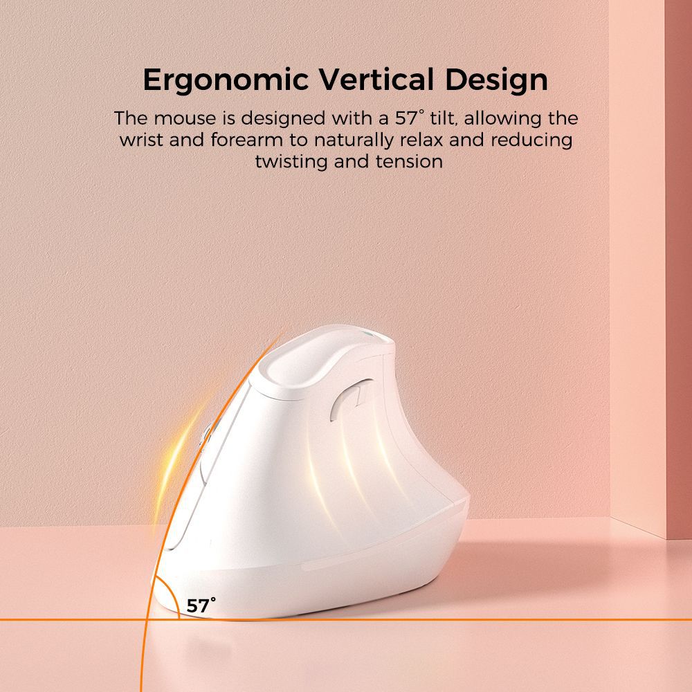 Ergonomic Vertical Mouse - Multi-Device Bluetooth5.0 & 2.4G Wireless, Adjustable DPI, Silent Click(black)