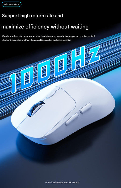 75g Ultra-Lightweight Tri-Mode Wireless Gaming Mouse - 1000Hz Polling Rate, 120-Hour Battery(white)