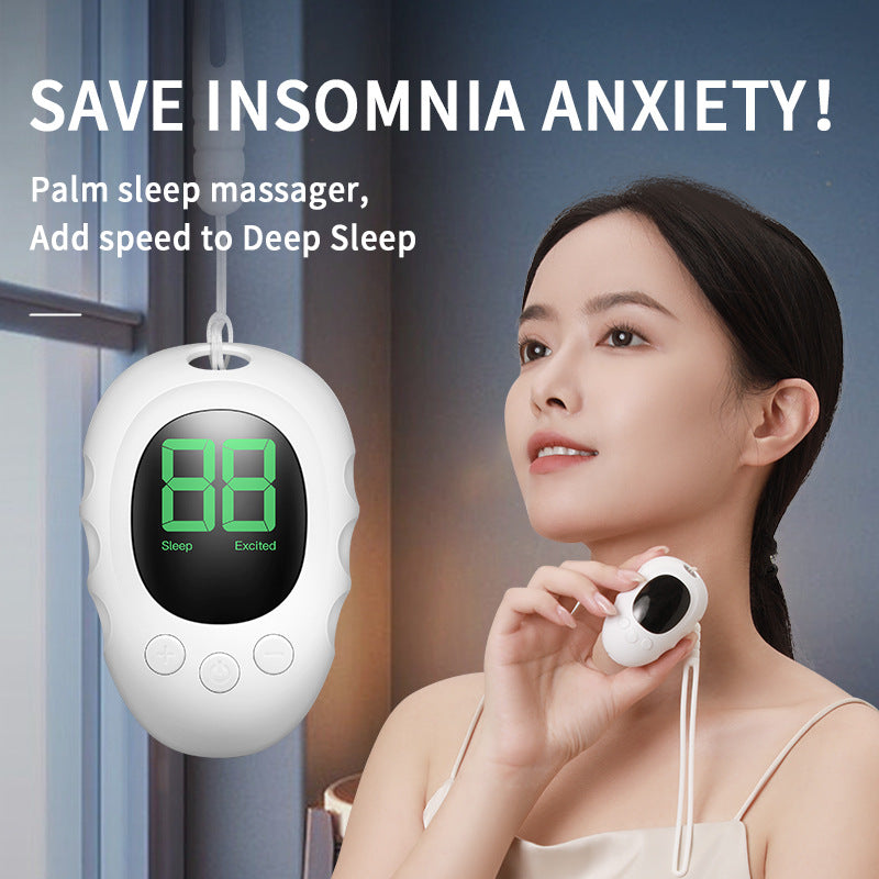Handheld Microcurrent Sleep Aid Device - USB Rechargeable Pulse Massager for Relaxation & Deep Sleep(green)