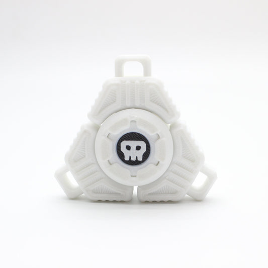 Two Sci-Fi Triangular Keychain Fidget Spinner - 3D Printed EDC Stress Relief Toy(white)