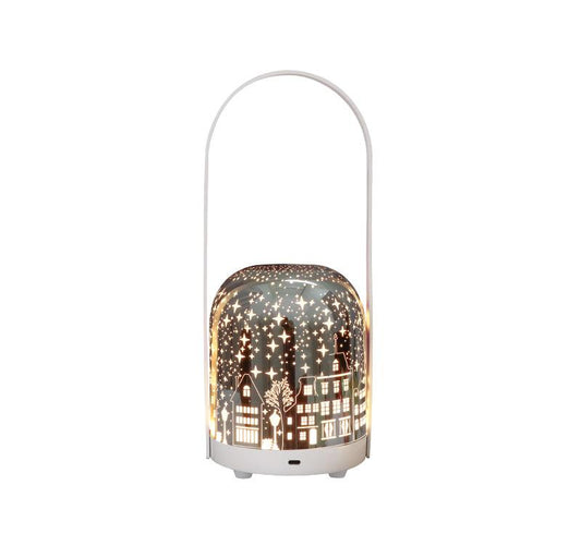 Portable Christmas LED Lantern - Dimmable, 3 Color Temps, 5200mAh Battery & Memory Function(Silver)